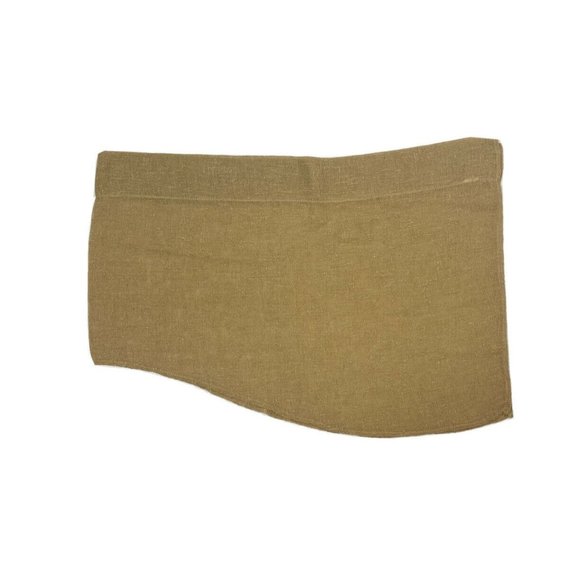 Vintage Tan Linen Valances Curtains 2 Semi Sheer Woven Luxury Window Treatments - Picture 2 of 4